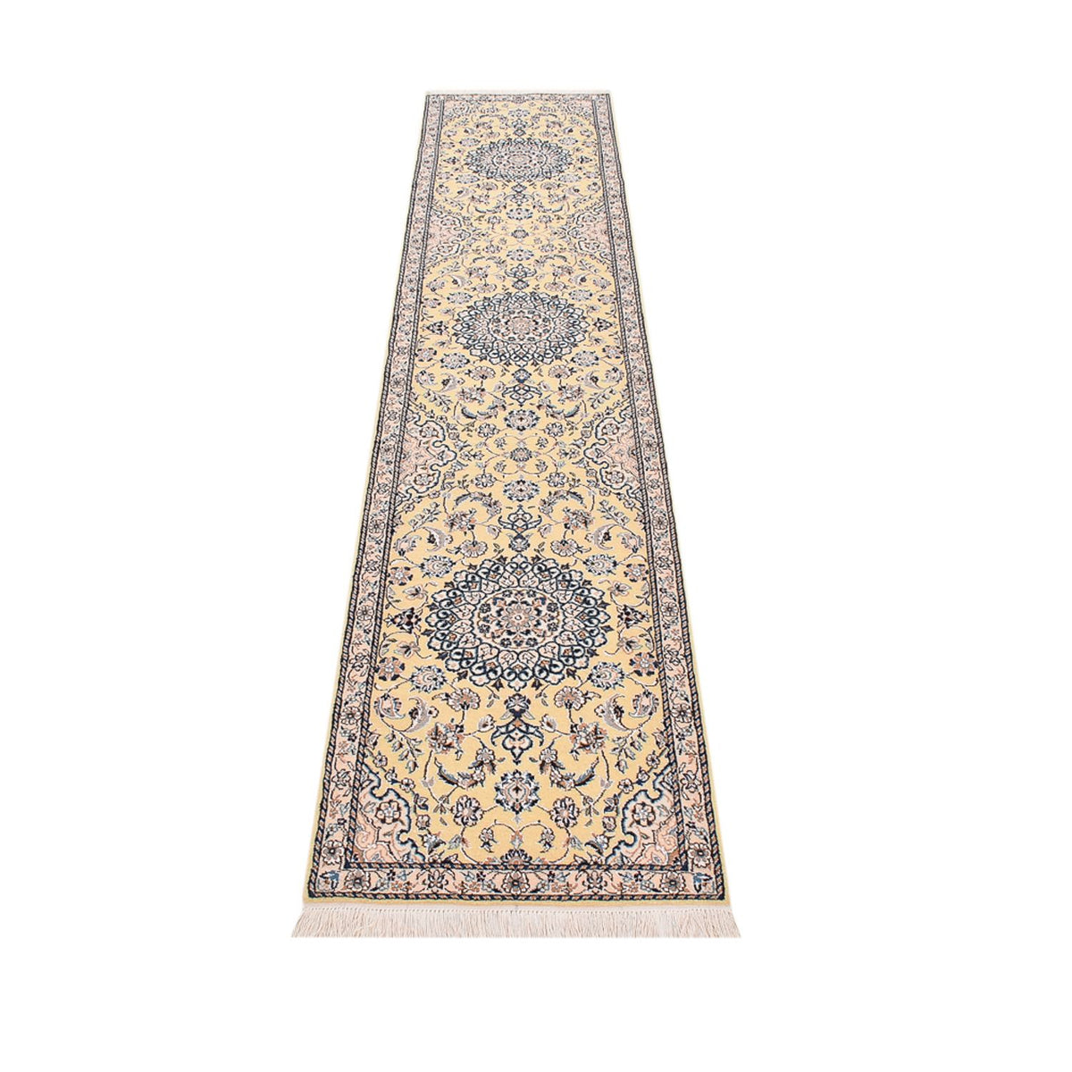 Tapis de couloir Tapis persan - Nain - Royal - 309 x 61 cm - beige