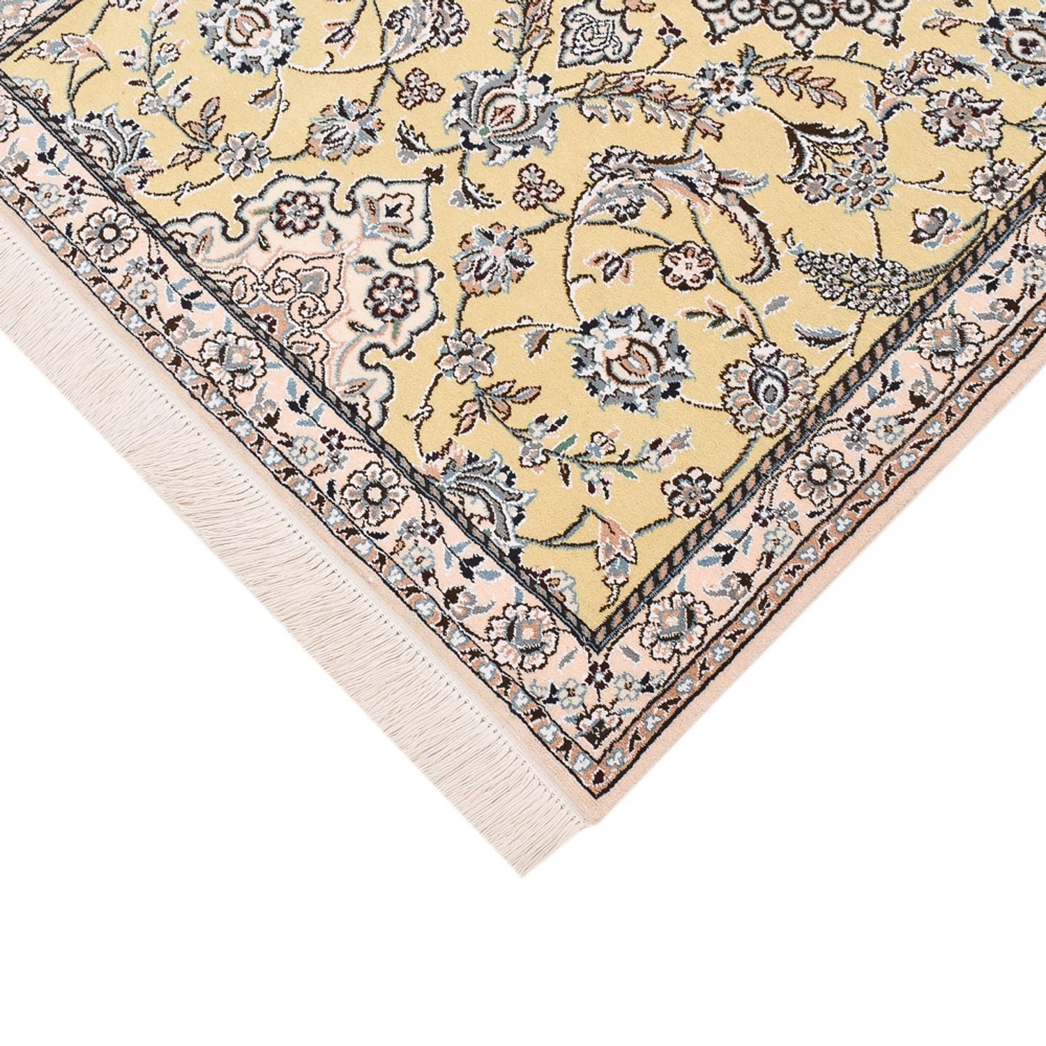 Tapis de couloir Tapis persan - Nain - Royal - 263 x 90 cm - beige