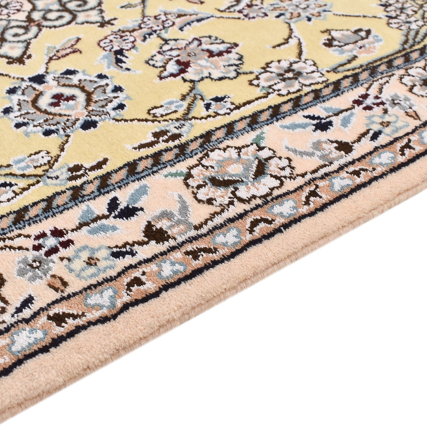 Tapis de couloir Tapis persan - Nain - Royal - 263 x 90 cm - beige