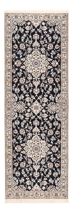 Tapis de couloir Tapis persan - Nain - Royal - 213 x 72 cm - bleu foncé
