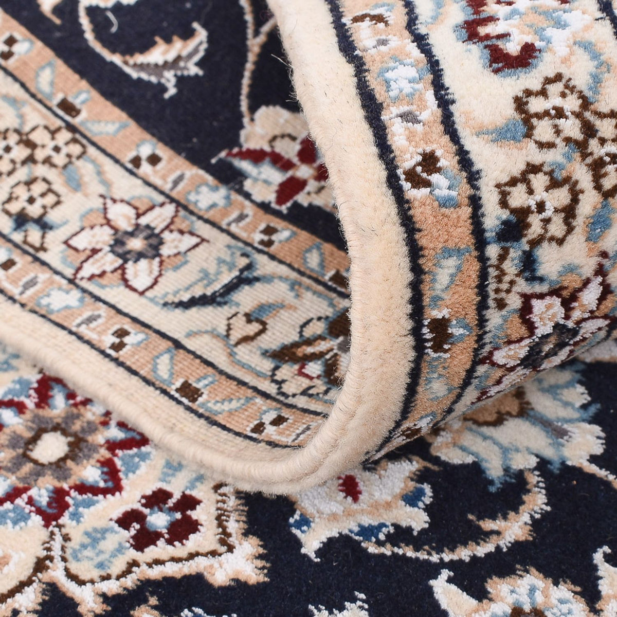 Tapis de couloir Tapis persan - Nain - Royal - 213 x 72 cm - bleu foncé