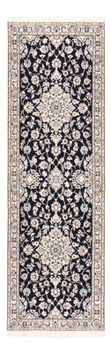 Tapis de couloir Tapis persan - Nain - Royal - 220 x 72 cm - bleu foncé