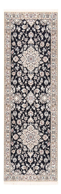 Tapis de couloir Tapis persan - Nain - Royal - 220 x 72 cm - bleu foncé