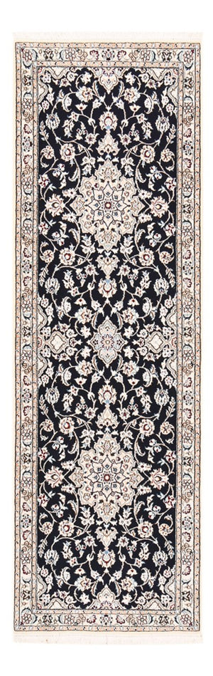 Tapis de couloir Tapis persan - Nain - Royal - 220 x 72 cm - bleu foncé