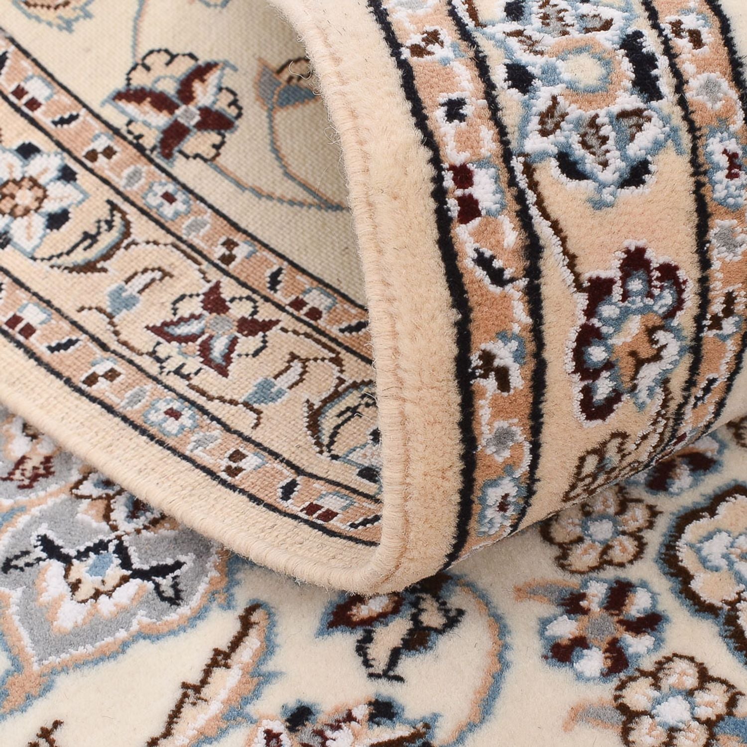 Tapis de couloir Tapis persan - Nain - Royal - 220 x 70 cm - crème