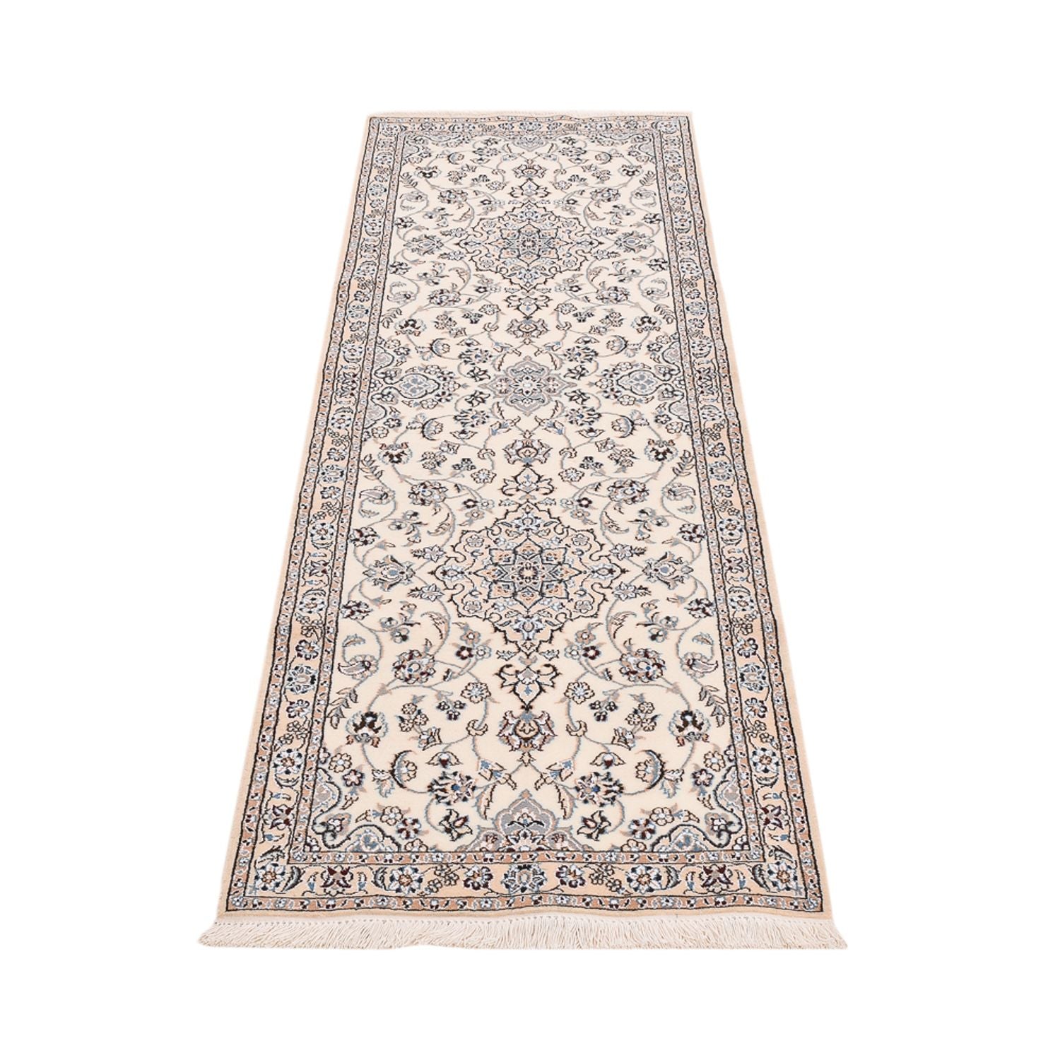 Tapis de couloir Tapis persan - Nain - Royal - 220 x 70 cm - crème