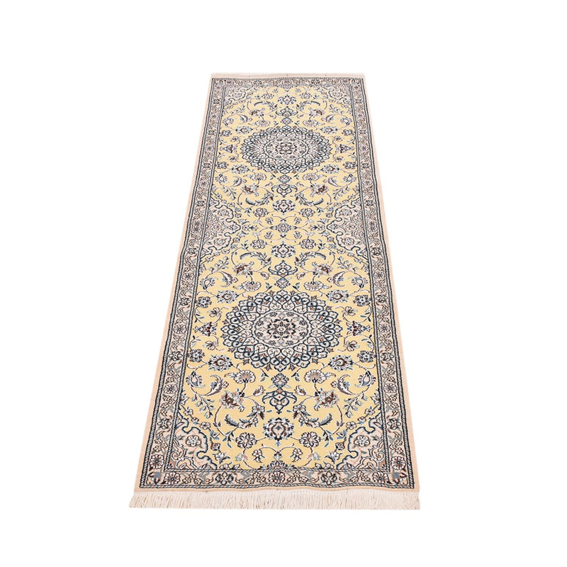 Tapis de couloir Tapis persan - Nain - Royal - 204 x 60 cm - beige