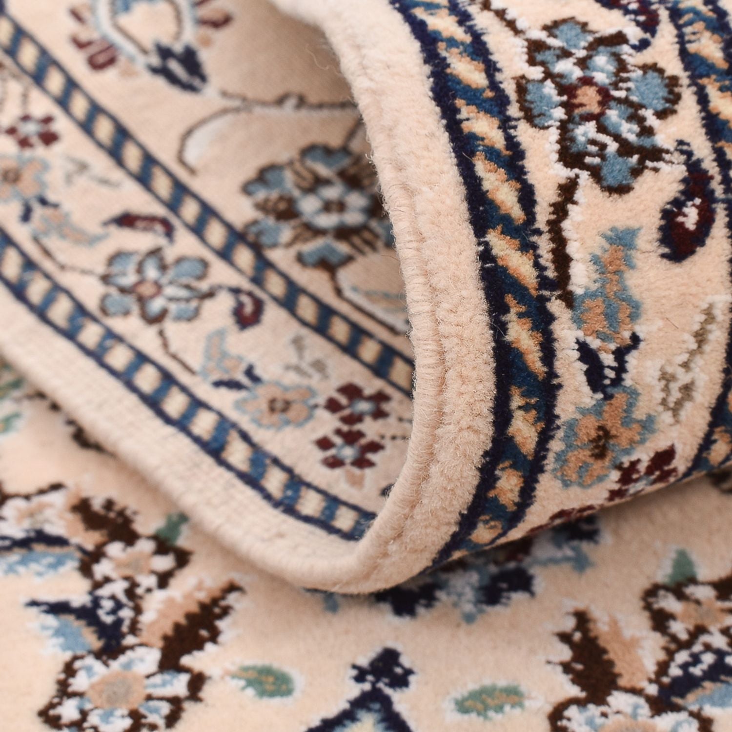 Tapis de couloir Tapis persan - Nain - Royal - 200 x 62 cm - crème
