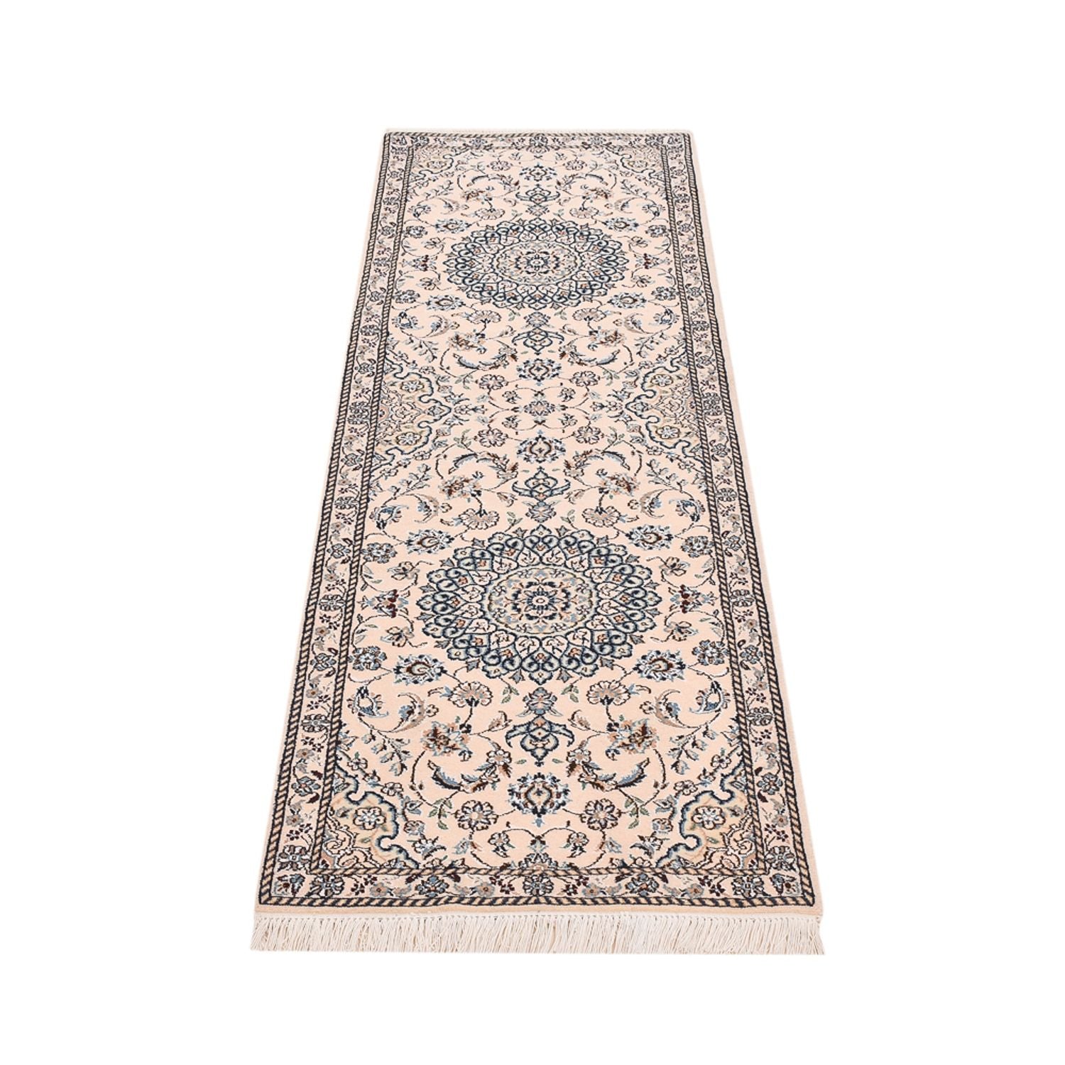 Tapis de couloir Tapis persan - Nain - Royal - 200 x 62 cm - crème