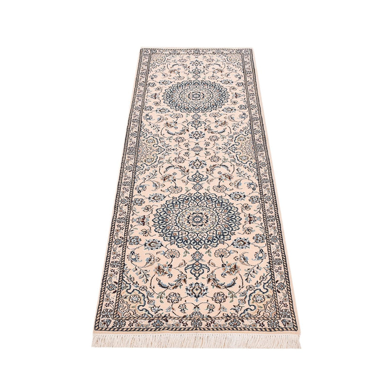 Tapis de couloir Tapis persan - Nain - Royal - 200 x 62 cm - crème