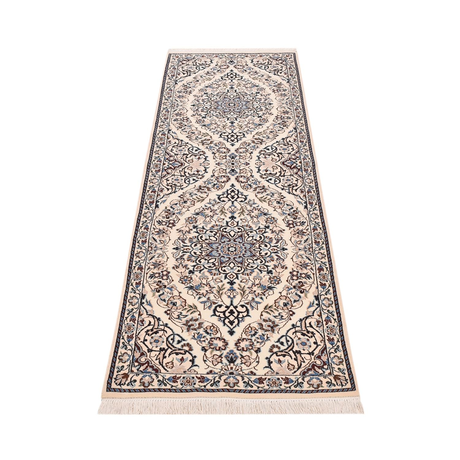Tapis de couloir Tapis persan - Nain - Royal - 230 x 70 cm - crème