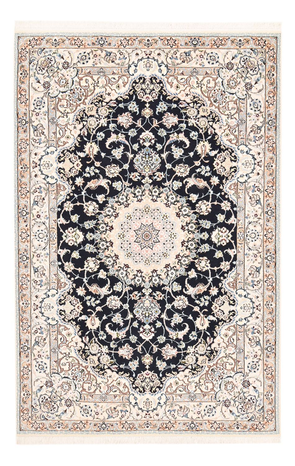 Tapis persan - Nain - Royal - 252 x 164 cm - bleu foncé