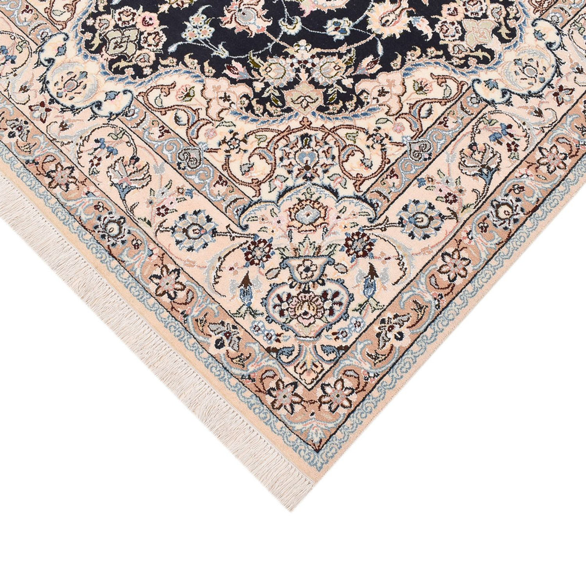 Tapis persan - Nain - Royal - 252 x 164 cm - bleu foncé