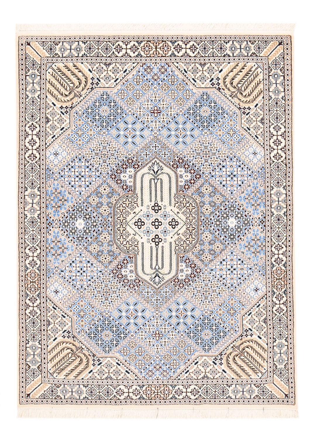 Tapis persan - Nain - Royal - 195 x 137 cm - bleu clair