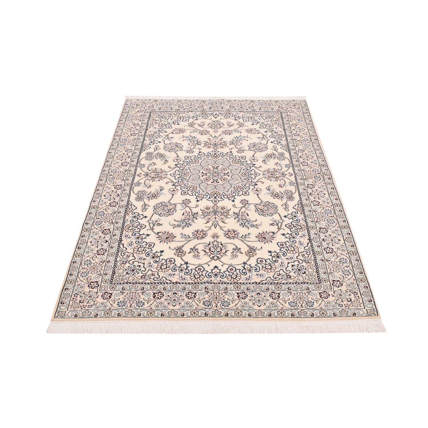 Tapis persan - Nain - Royal - 196 x 130 cm - crème