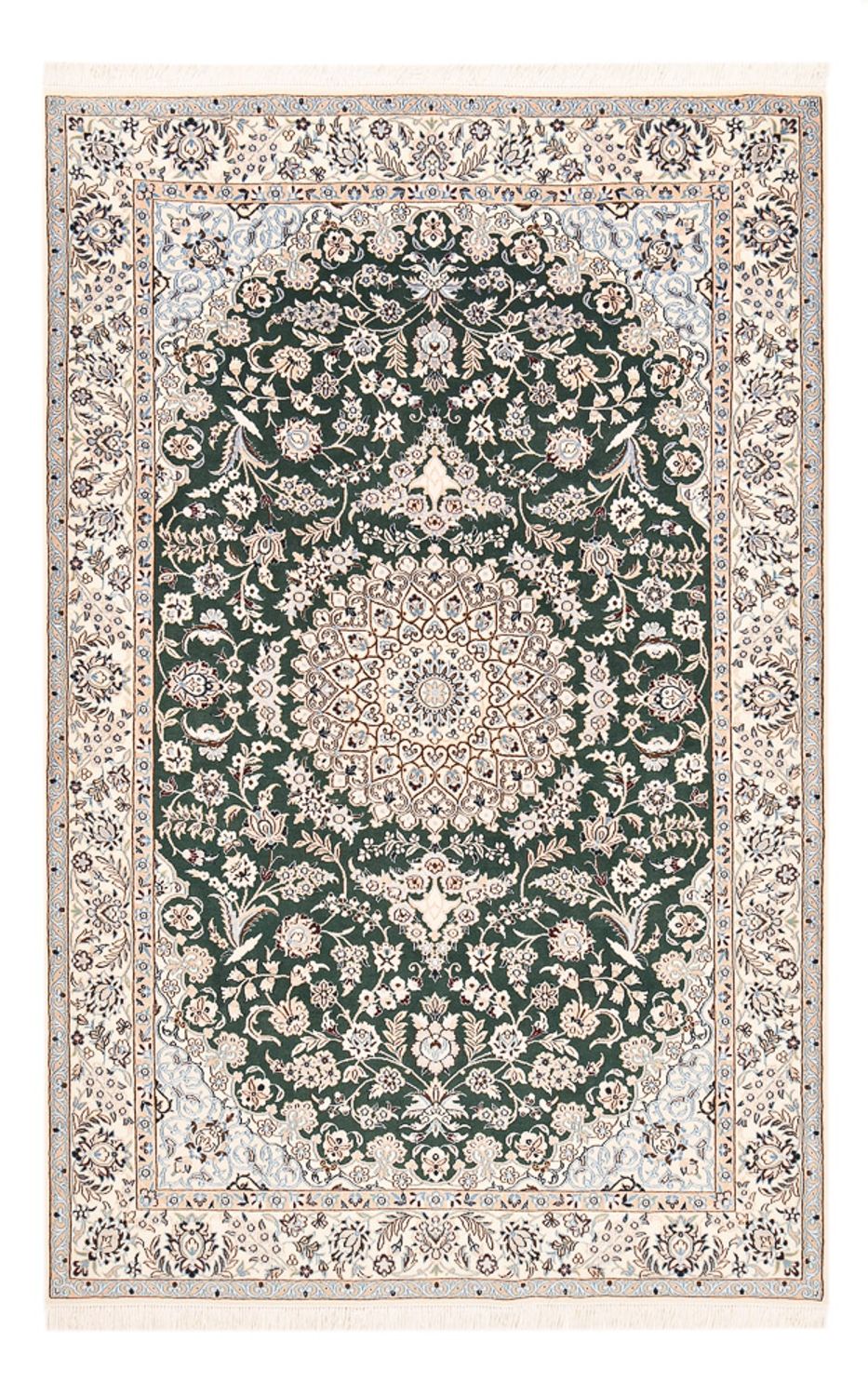 Tapis persan - Nain - Royal - 255 x 159 cm - vert foncé