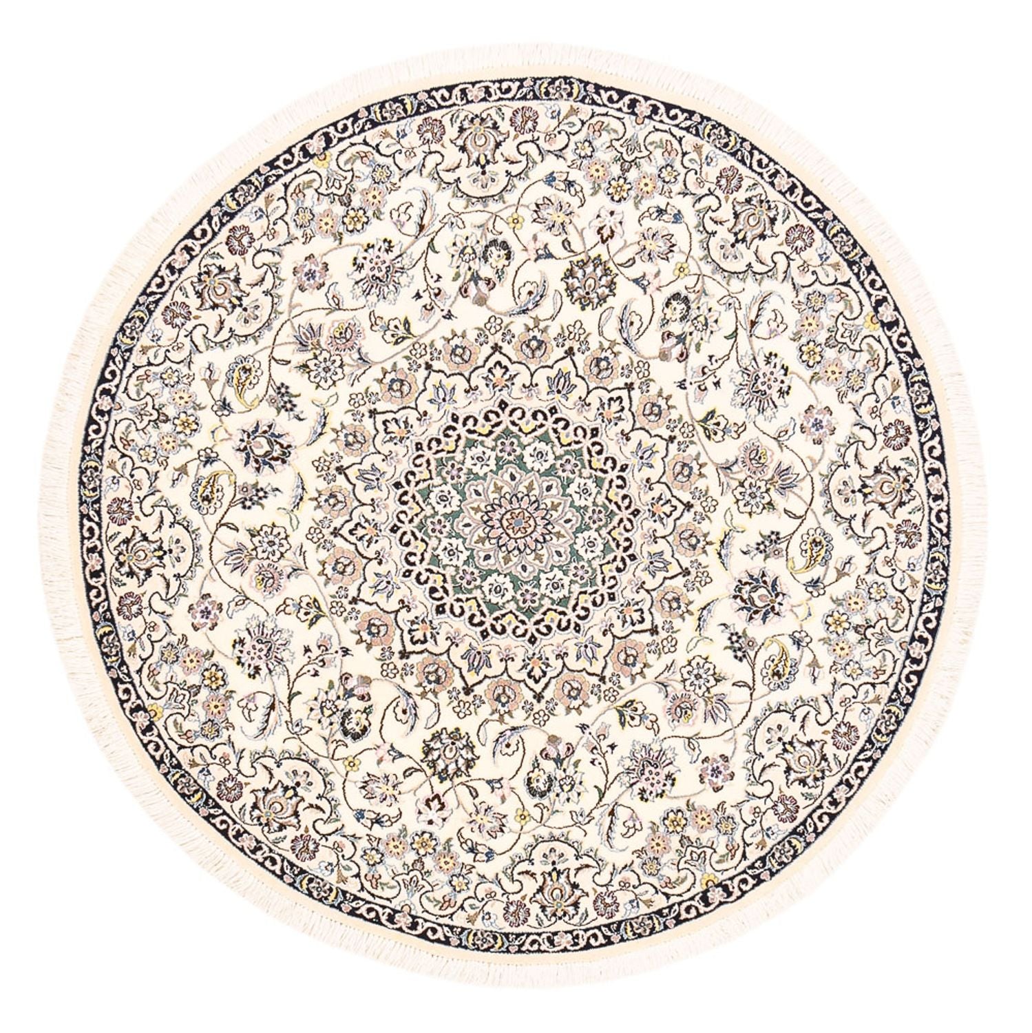 Tapis persan - Nain - Royal ronde  - 152 x 152 cm - crème