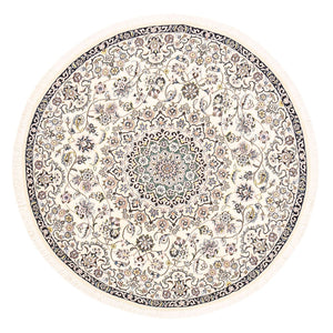 Tapis persan - Nain - Royal ronde  - 152 x 152 cm - crème