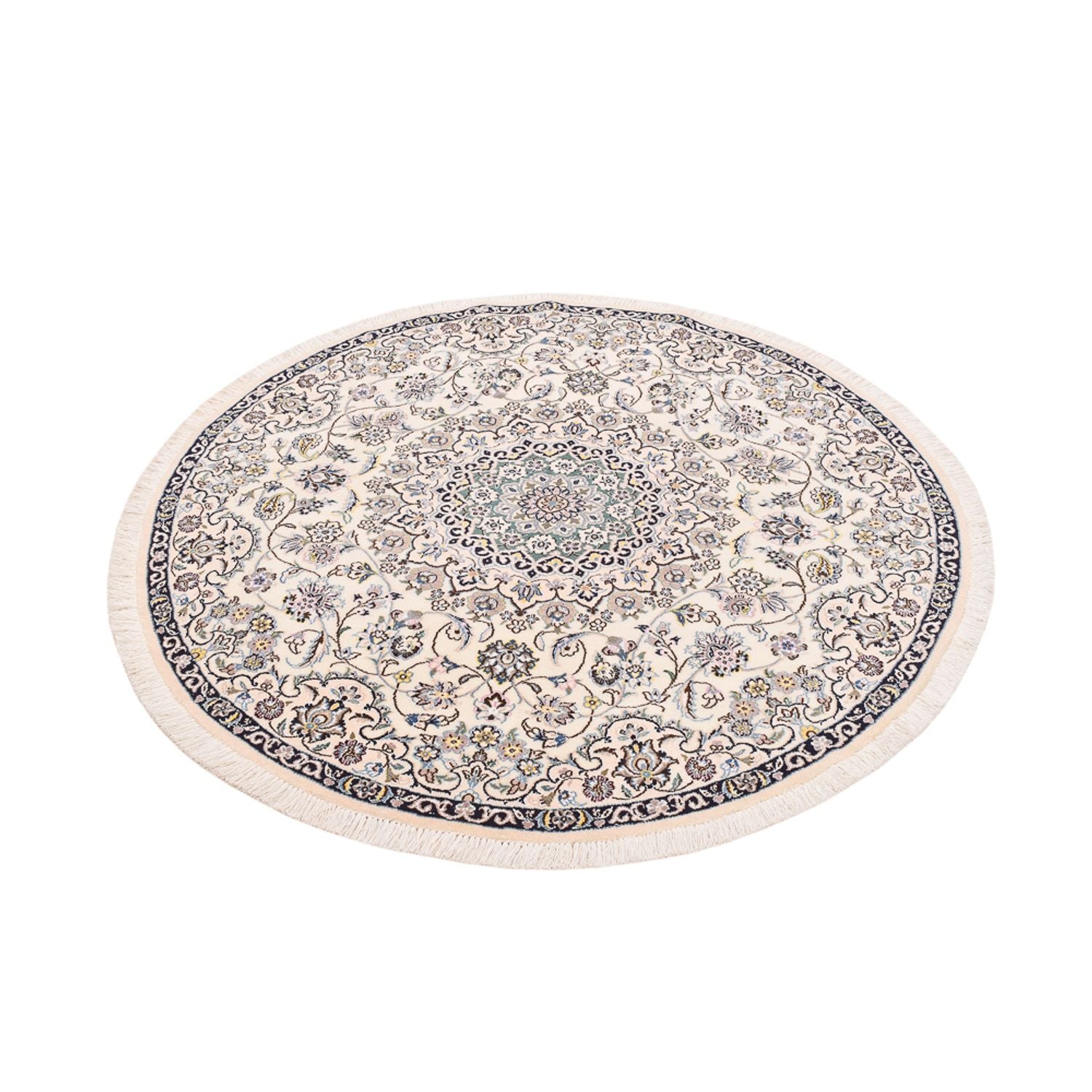 Tapis persan - Nain - Royal ronde  - 152 x 152 cm - crème