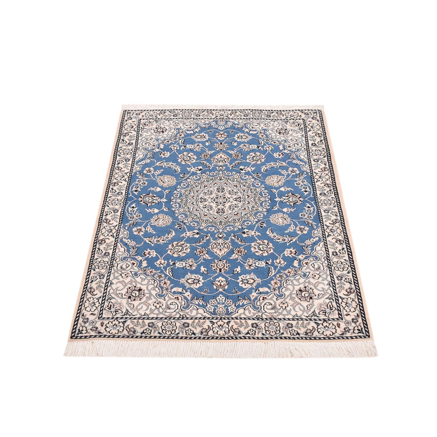 Tapis persan - Nain - Royal - 127 x 90 cm - bleu
