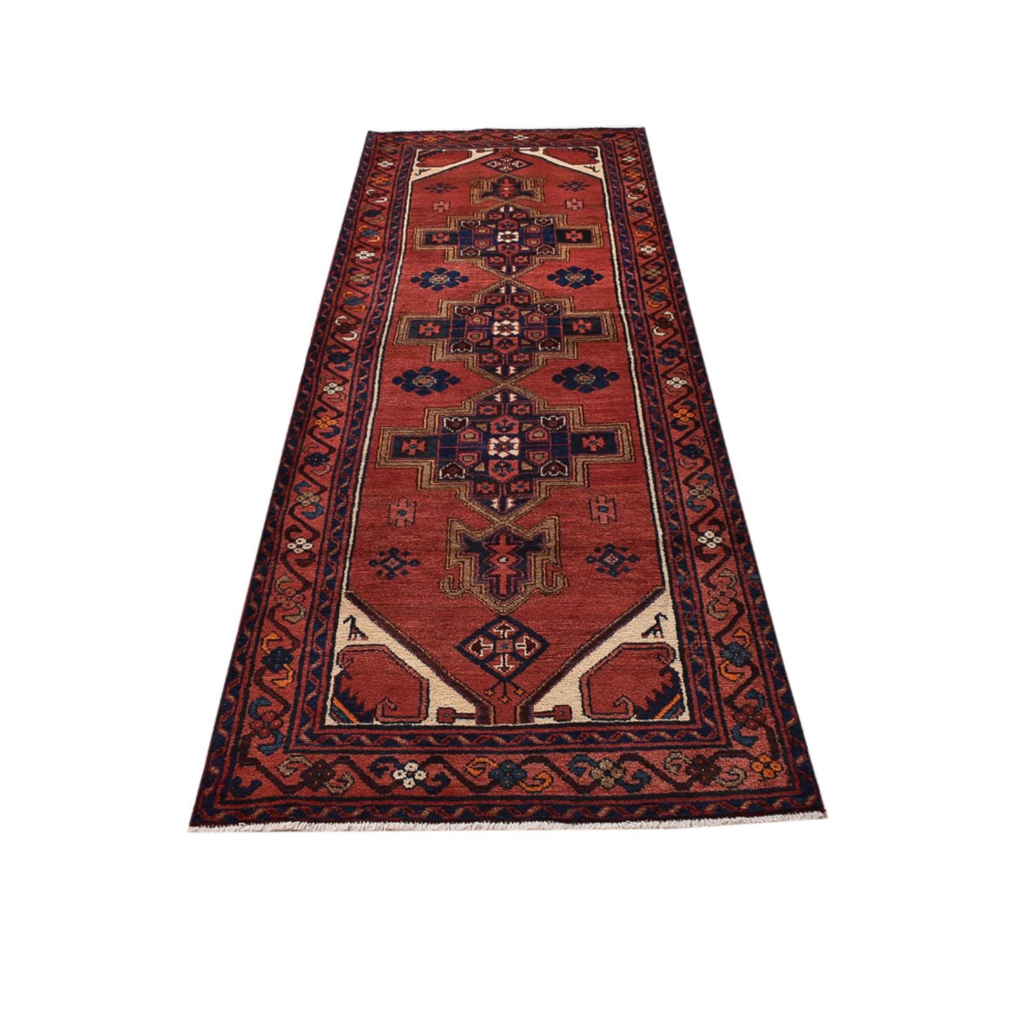 Tapis de couloir Tapis persan - Bidjar - 300 x 102 cm - rouge