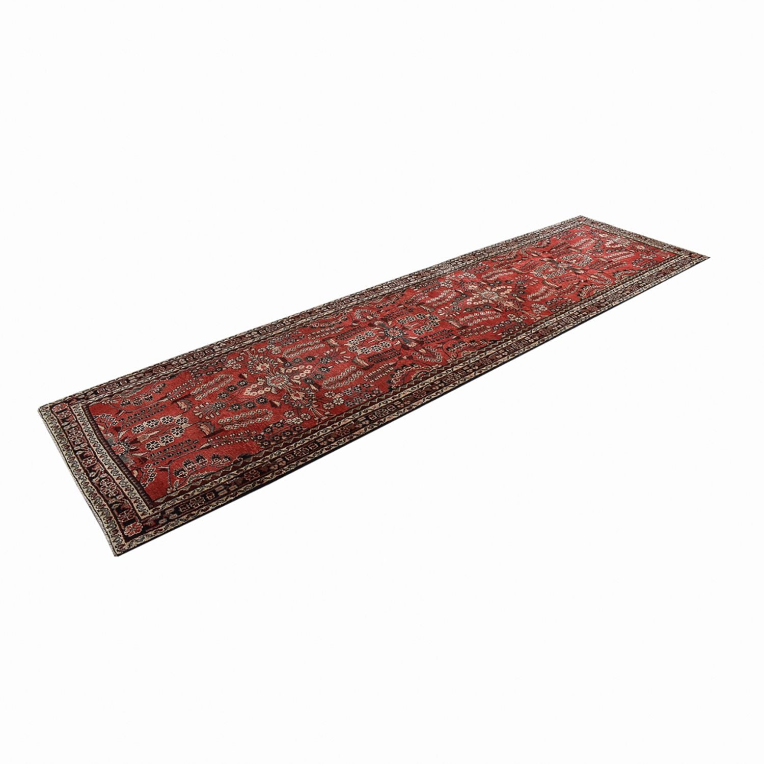Tapis de couloir Tapis persan - Tabriz - 398 x 110 cm - rouge