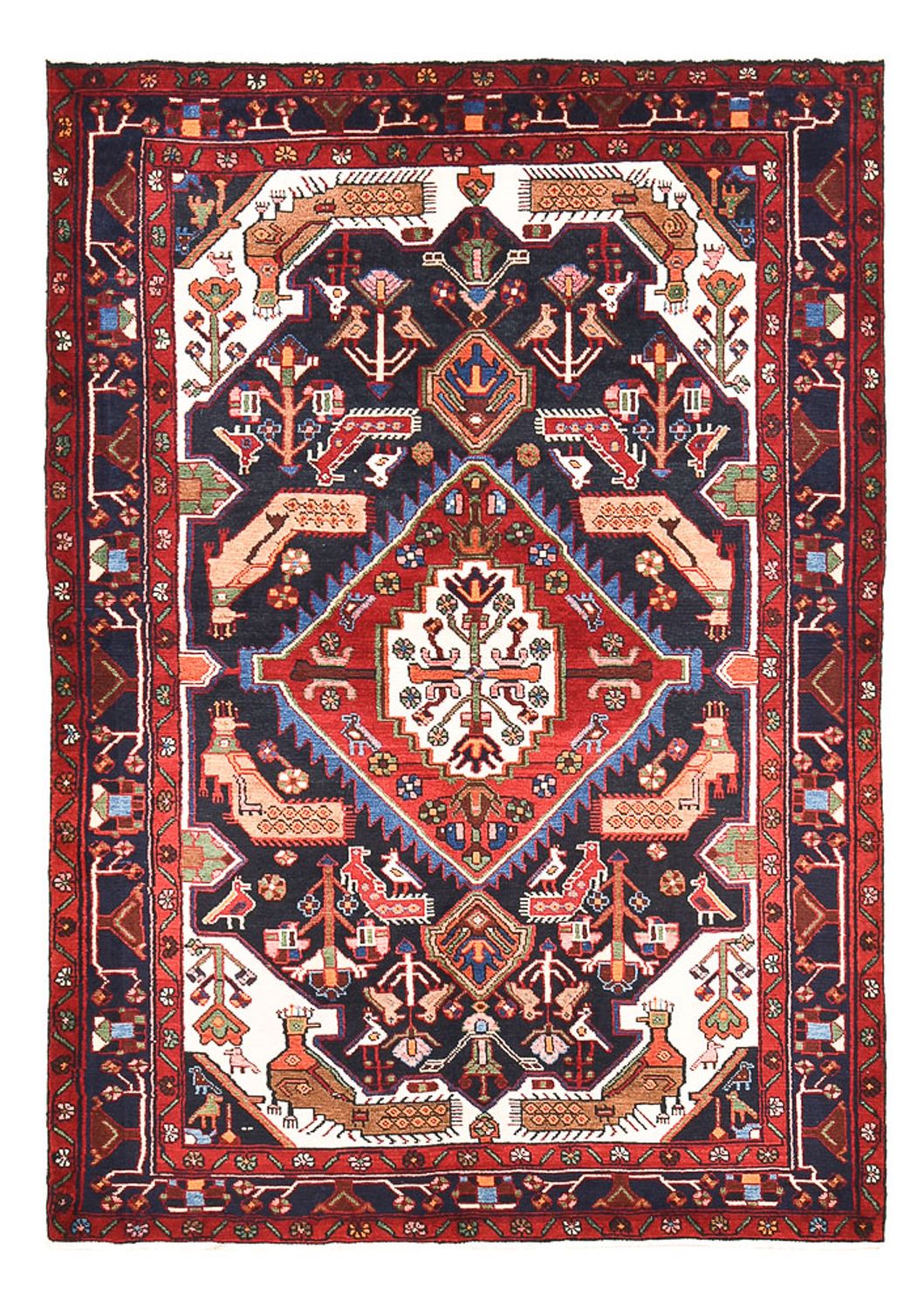 Tapis persan - Nomadic - 210 x 143 cm - multicolore