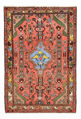 Tapis persan - Nomadic - 155 x 104 cm - rouge clair