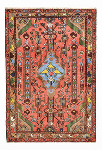 Tapis persan - Nomadic - 155 x 104 cm - rouge clair