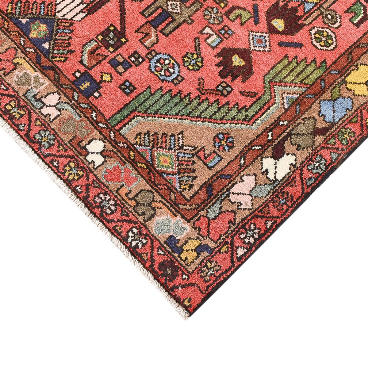 Tapis persan - Nomadic - 155 x 104 cm - rouge clair