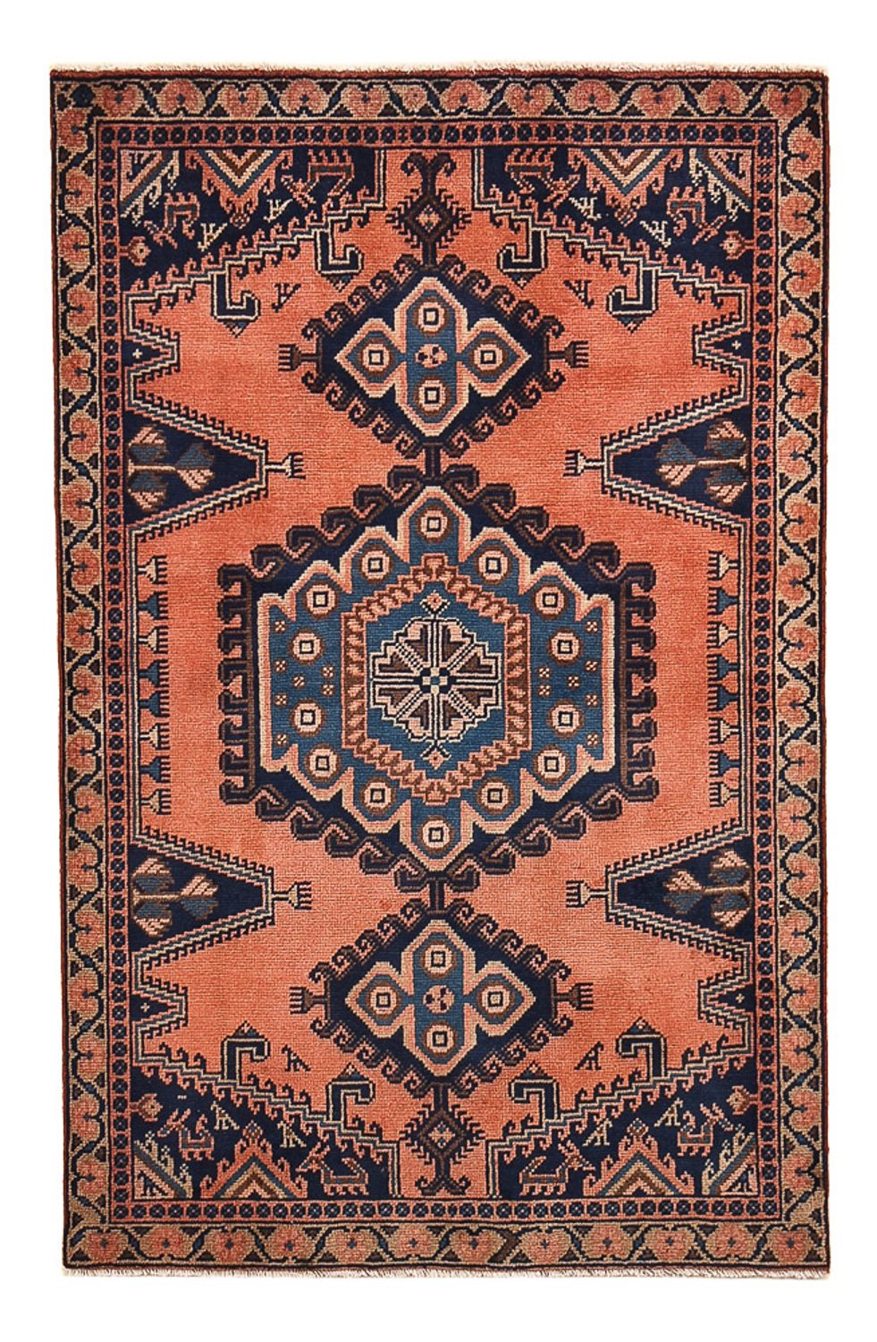 Tapis persan - Nomadic - 160 x 103 cm - rouge clair