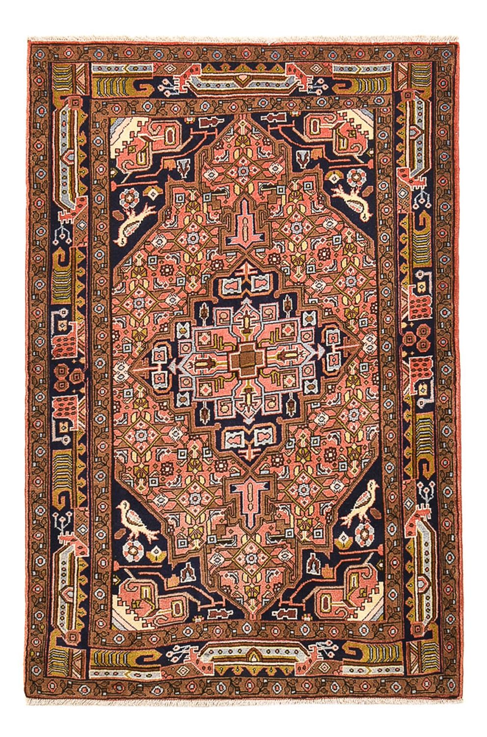 Tapis persan - Nomadic - 160 x 102 cm - rouge clair