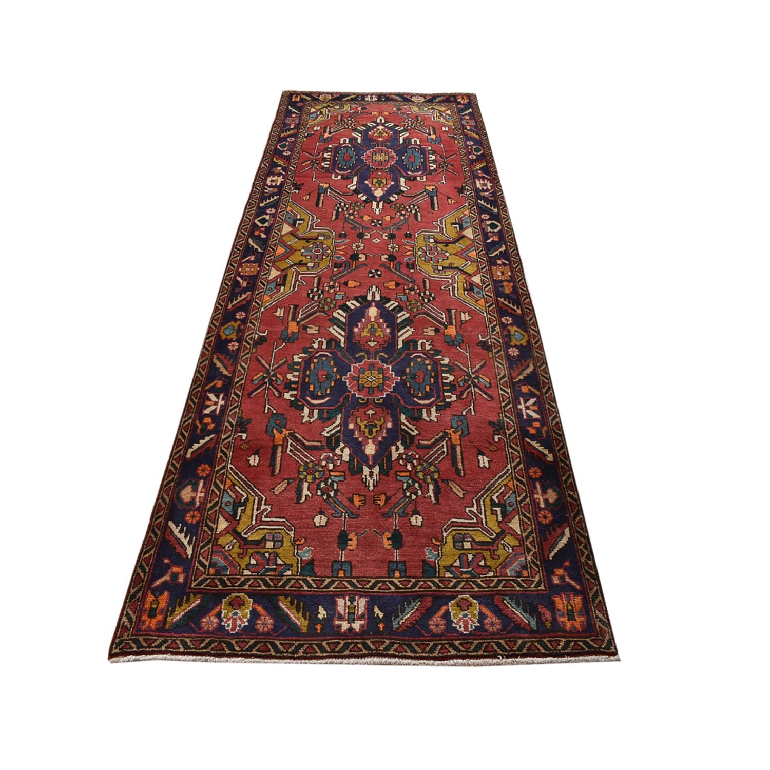 Tapis de couloir Tapis persan - Tabriz - 338 x 112 cm - rouge