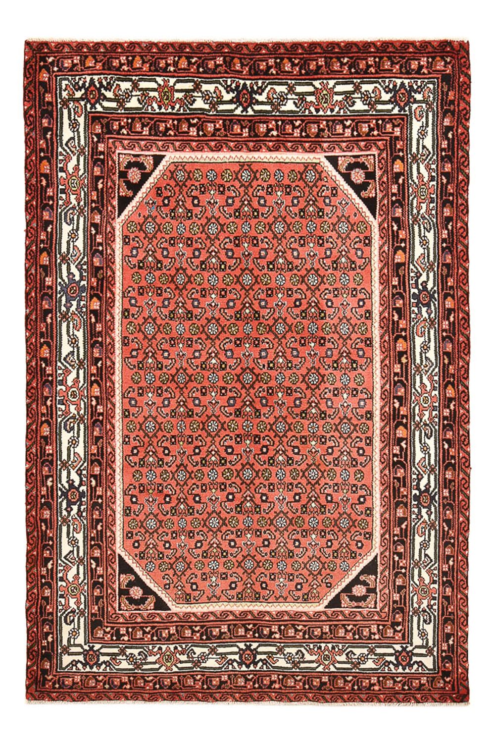 Tapis persan - Nomadic - 206 x 132 cm - rouge clair