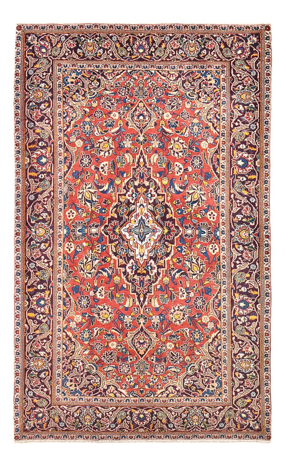 Tapis persan - Keshan - 220 x 136 cm - rouge clair