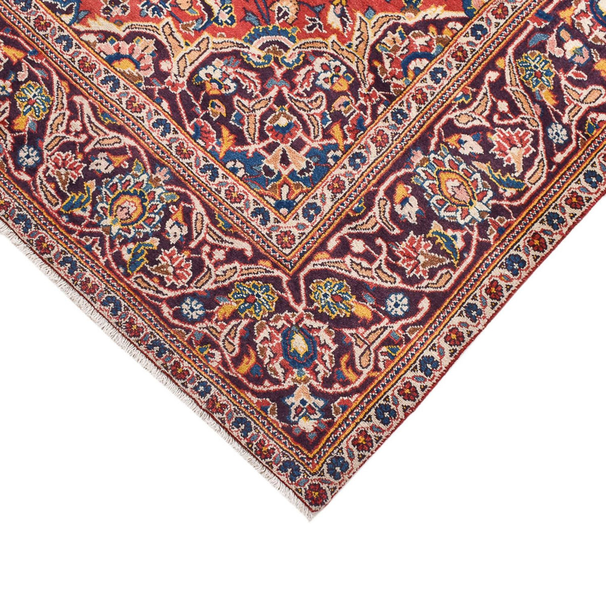 Tapis persan - Keshan - 220 x 136 cm - rouge clair