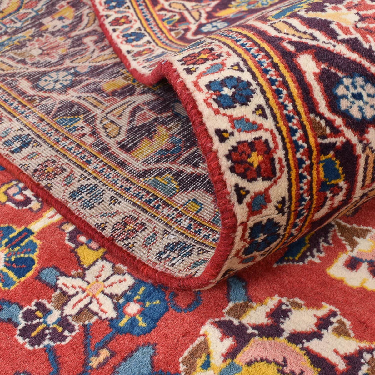 Tapis persan - Keshan - 220 x 136 cm - rouge clair