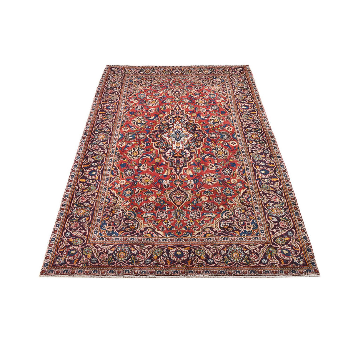 Tapis persan - Keshan - 220 x 136 cm - rouge clair