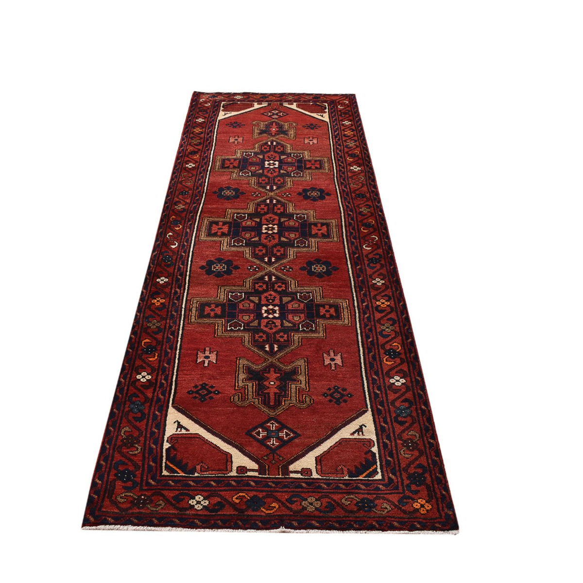 Tapis de couloir Tapis persan - Bidjar - 298 x 102 cm - rouge