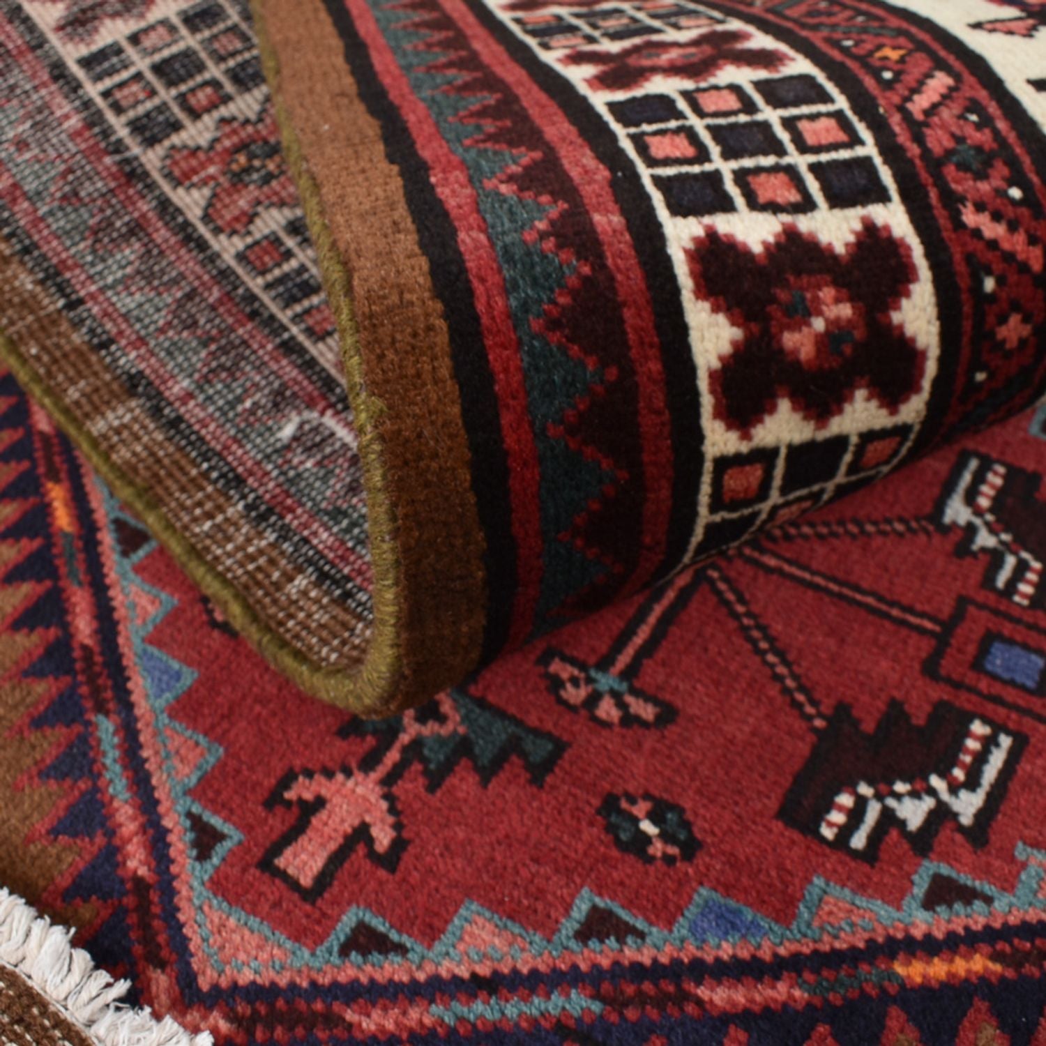 Tapis de couloir Tapis persan - Nomadic - 222 x 100 cm - rouge