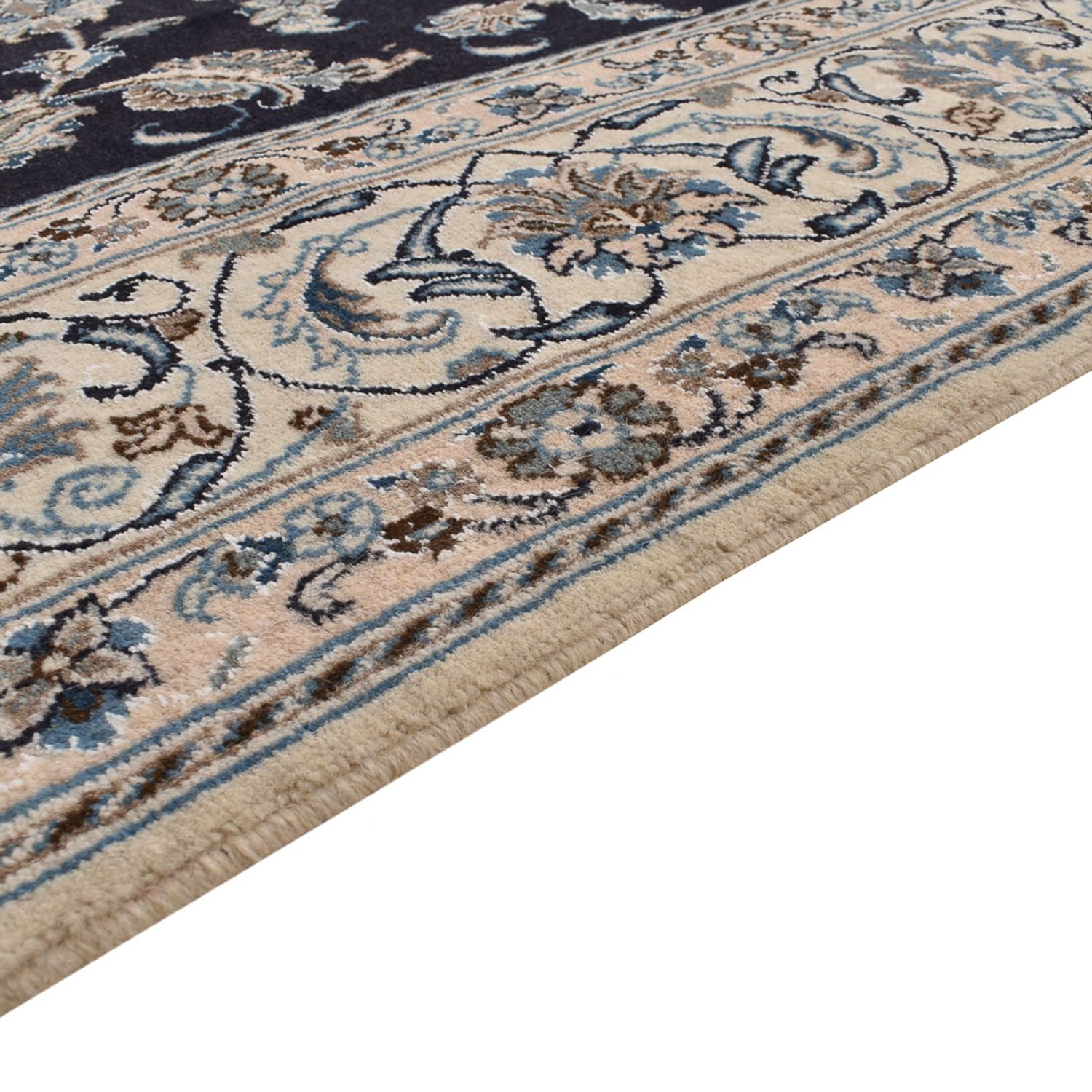 Tapis persan - Nain - 292 x 195 cm - bleu foncé