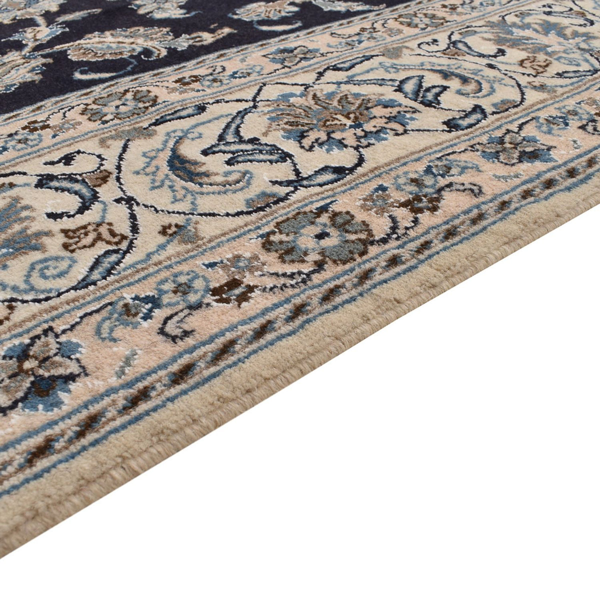 Tapis persan - Nain - 292 x 195 cm - bleu foncé