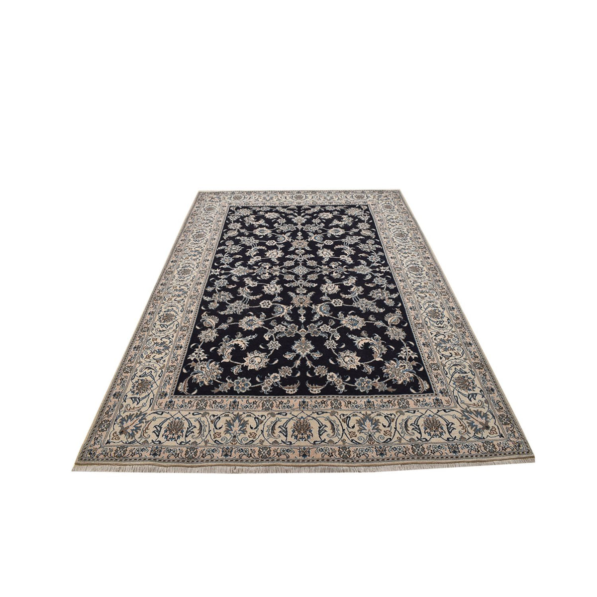 Tapis persan - Nain - 292 x 195 cm - bleu foncé