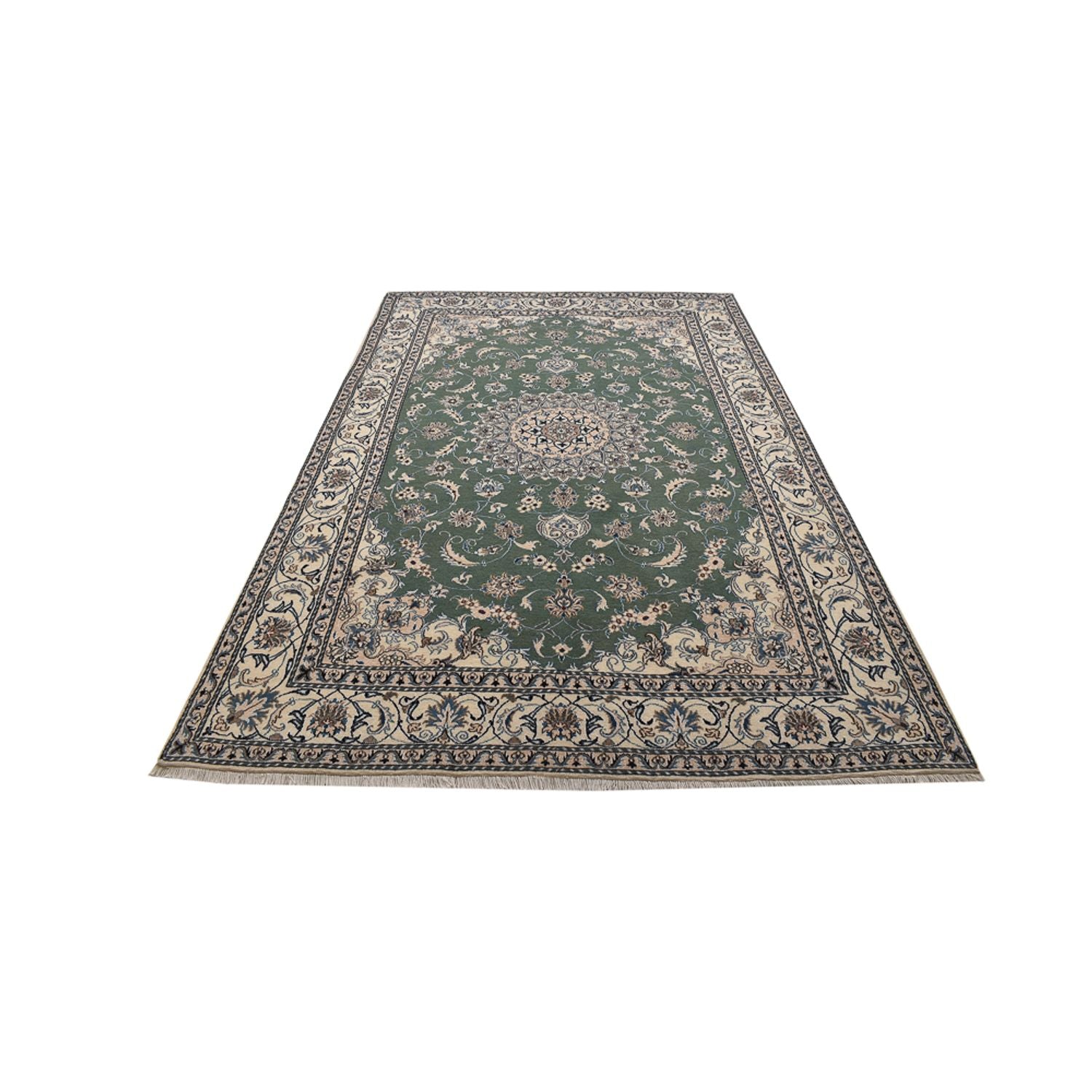 Tapis persan - Nain - 300 x 197 cm - vert menthe