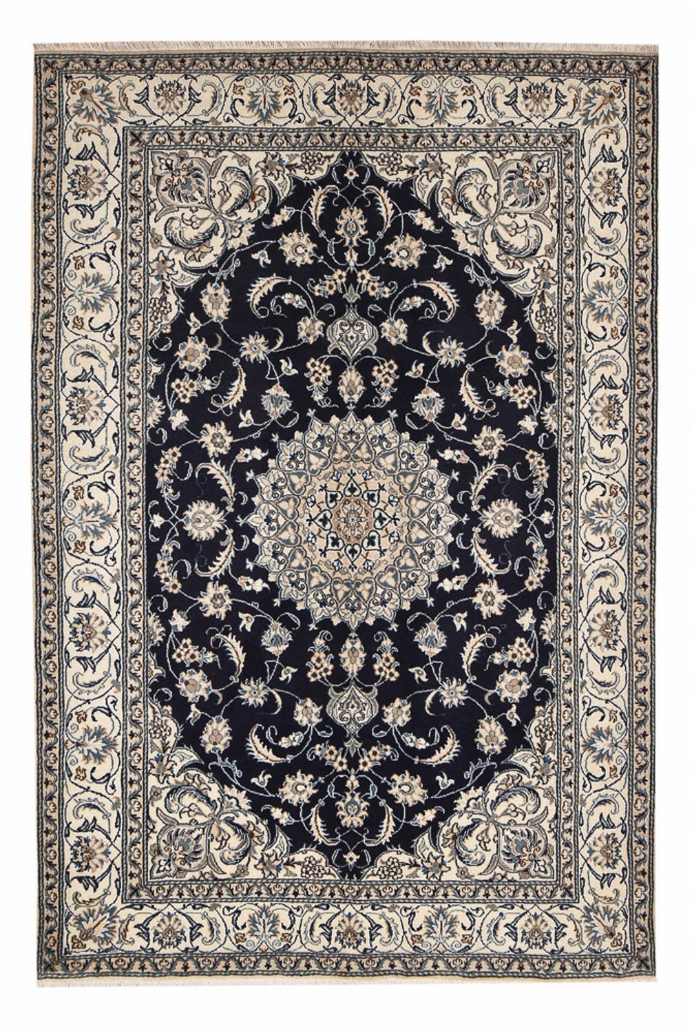 Tapis persan - Nain - 291 x 195 cm - bleu foncé