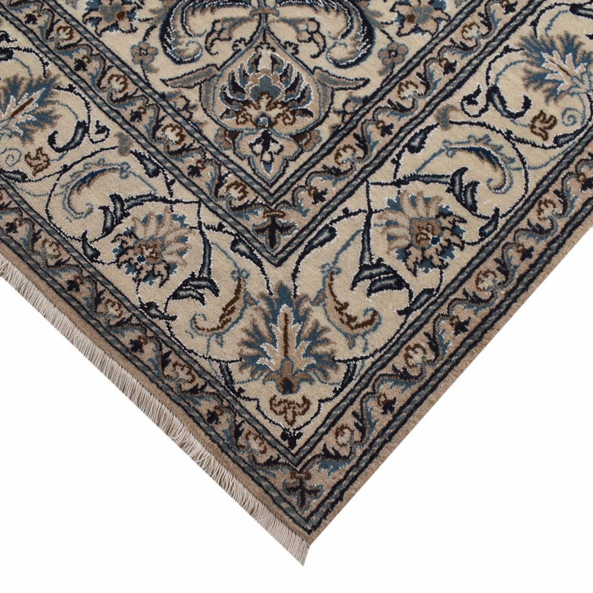 Tapis persan - Nain - 291 x 195 cm - bleu foncé