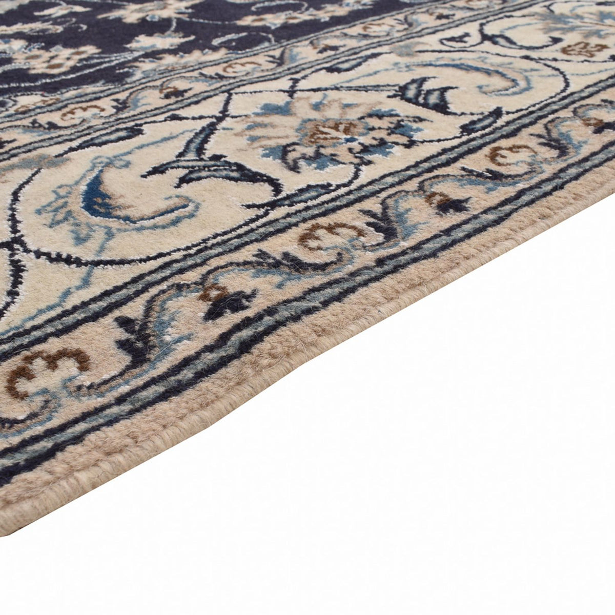 Tapis persan - Nain - 291 x 195 cm - bleu foncé