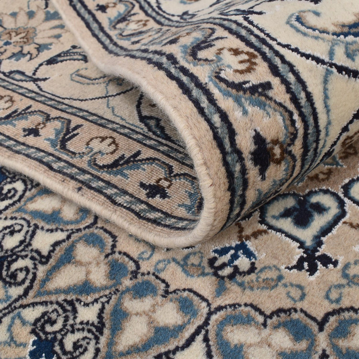 Tapis persan - Nain - 291 x 195 cm - bleu foncé