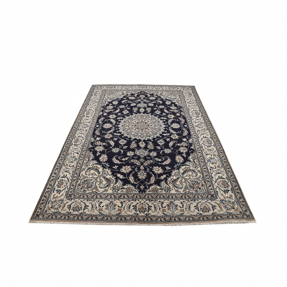 Tapis persan - Nain - 291 x 195 cm - bleu foncé