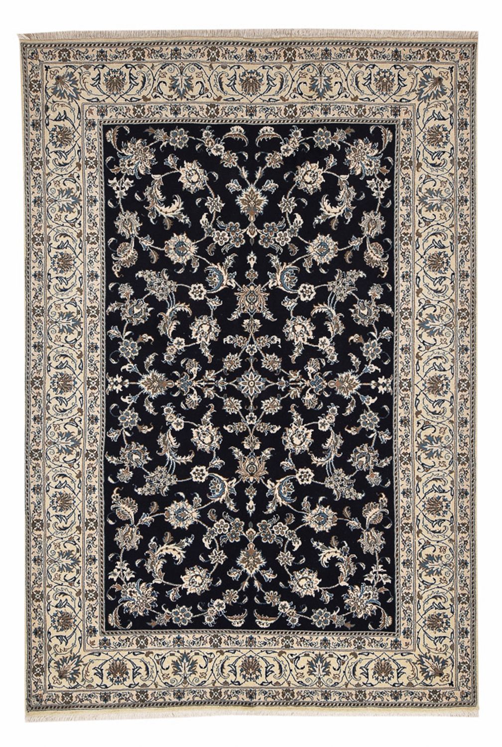 Tapis persan - Nain - 290 x 193 cm - bleu foncé